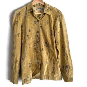 Chico’s 100% Leather Shirt Jacket Size 8